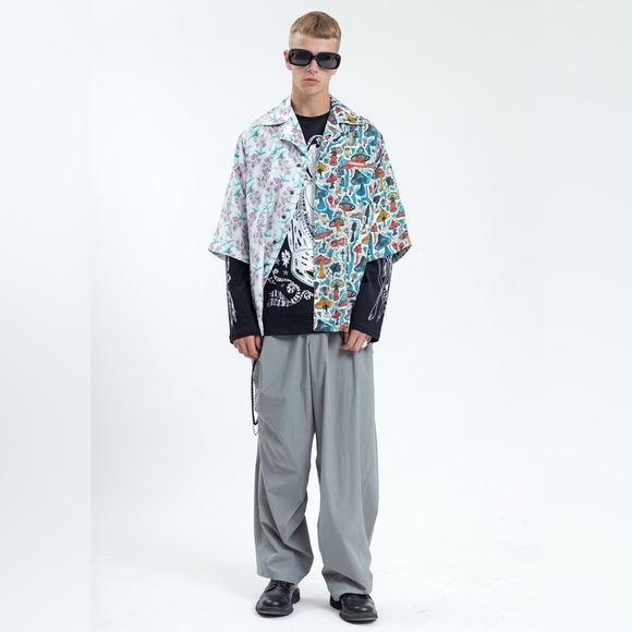 Like New Charles Jeffrey Loverboy Designer Long Sleeve Graphic Tee in Blk sz Med - Picture 7 of 9